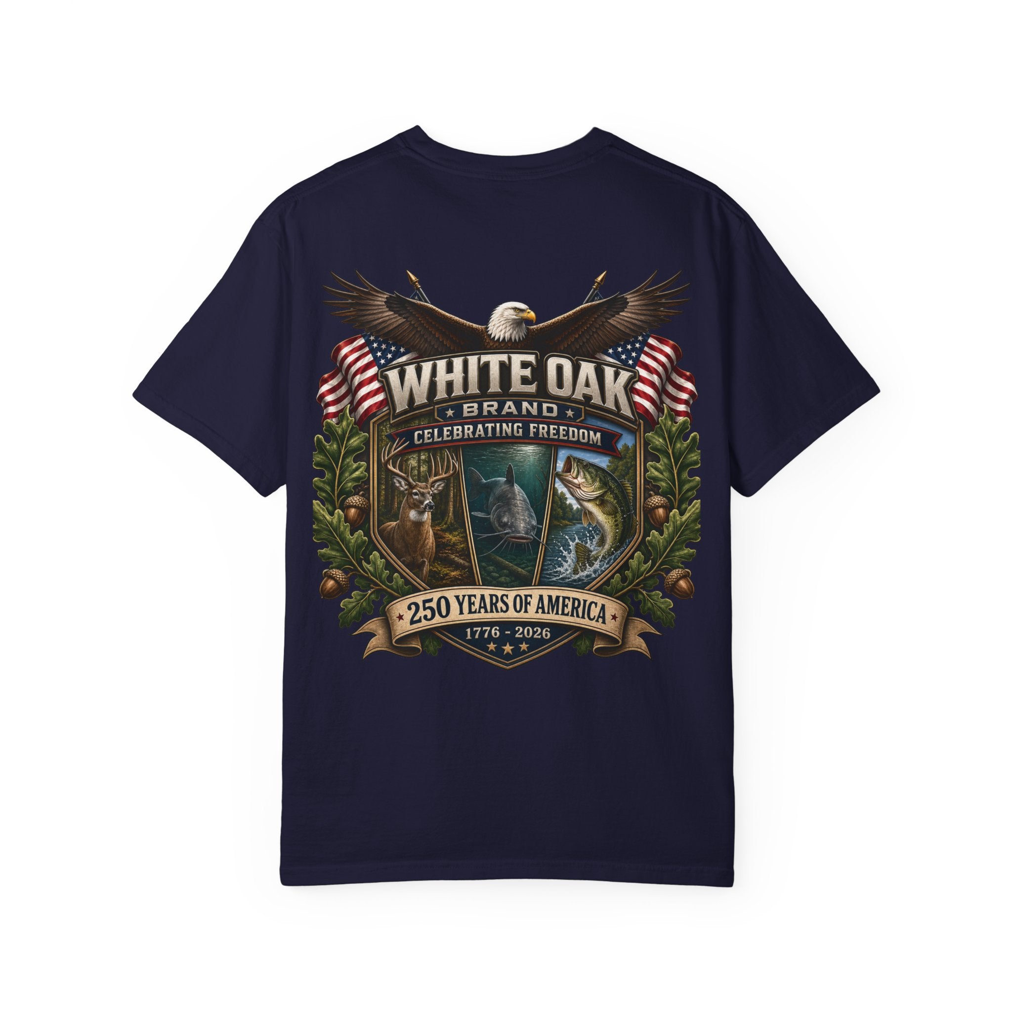 White Oak Brand Patriotic Eagle T-Shirt — "Celebrating Freedom" 250 Years of America Tee