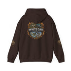 White Oak Brand Hoodie – Nature Logo Pullover with Scenic Back Emblem