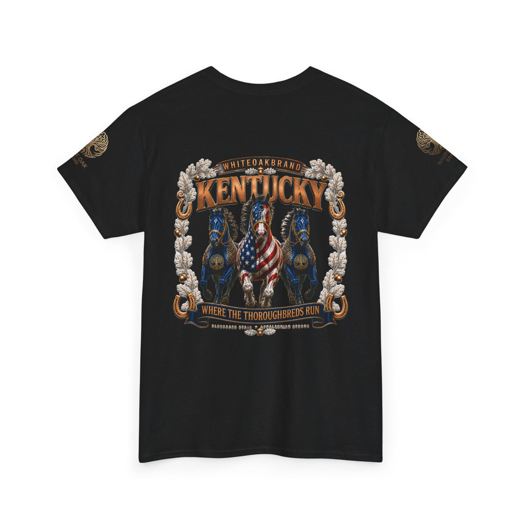 Kentucky Horse Team Graphic Tee — White Oak Bourbon Vintage-Style T-Shirt