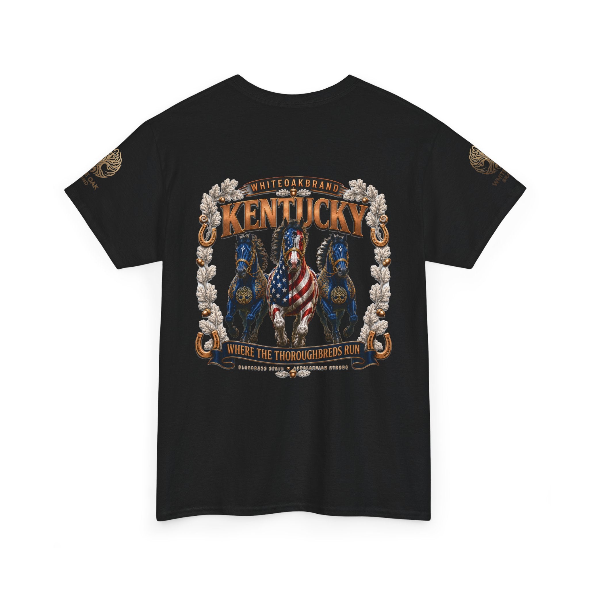 Kentucky Horse Team Graphic Tee — White Oak Bourbon Vintage-Style T-Shirt