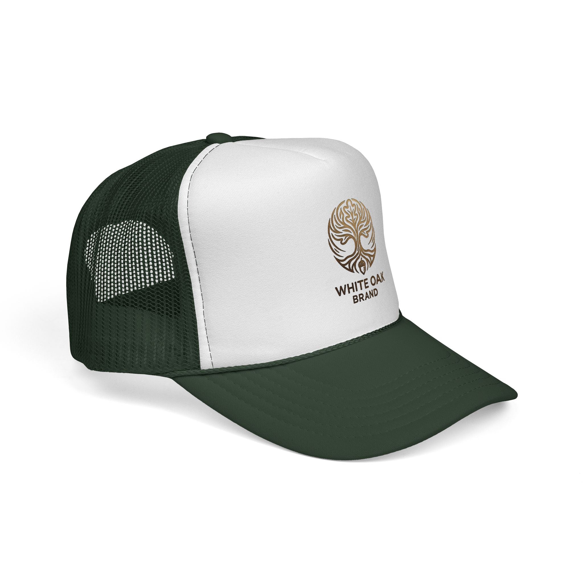 White Oak Brand Trucker Cap — Vintage Tree Logo Mesh Hat
