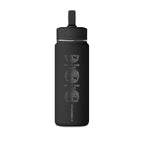 20oz Black Stainless Water Bottle — White Oak Brand Tree Ring Graphic