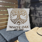 White Oak Brand Outdoor Pillow – Rustic Tree & Acorn Patio Cushion