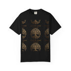 White Oak Brand Logo T-Shirt — Repeated Tree Emblem Tee