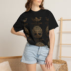White Oak Brand Logo T-Shirt — Repeated Tree Emblem Tee