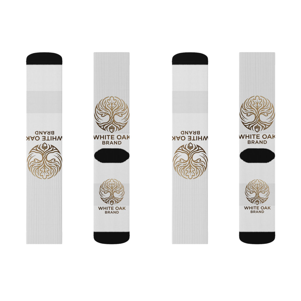 White Oak Logo Sublimation Socks — Branded Crew Athletic Socks