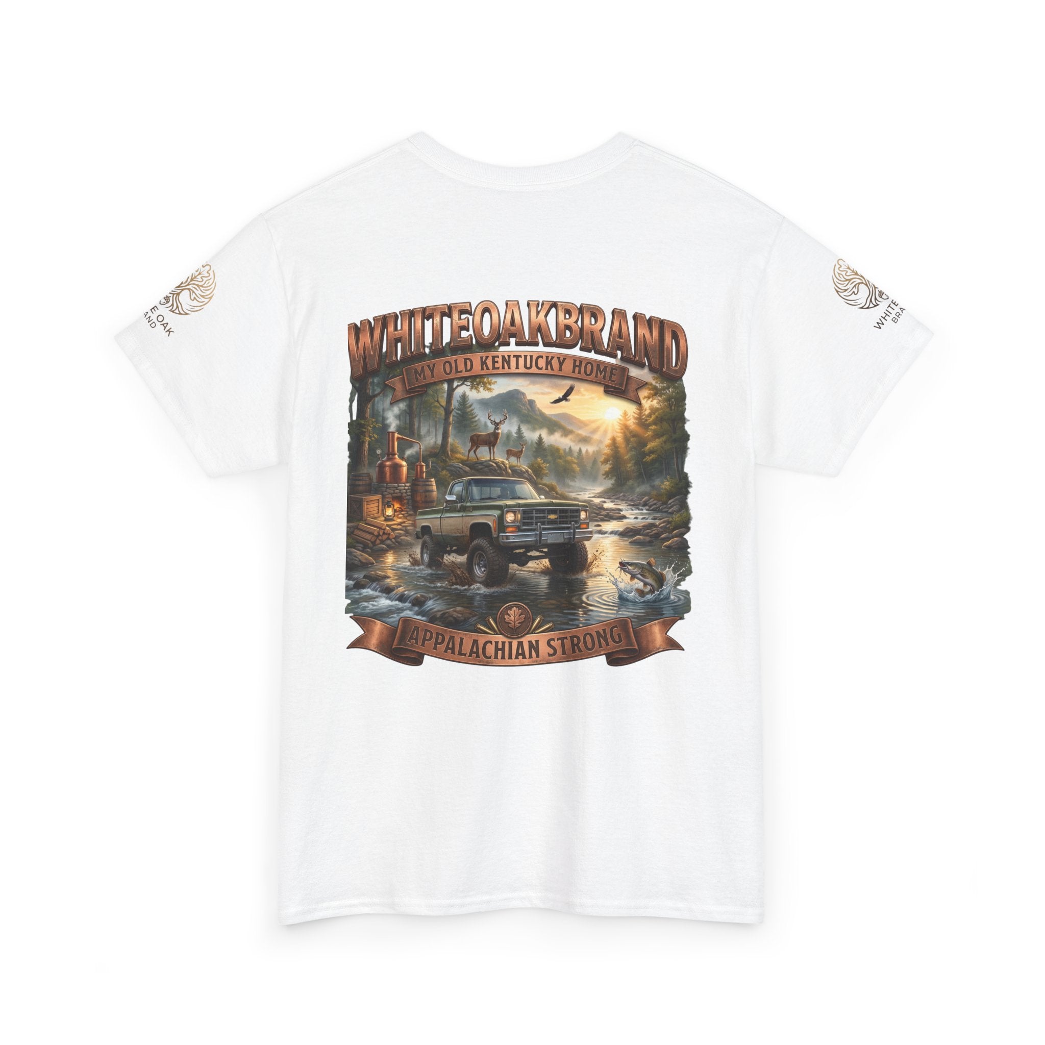 T-Shirt — White Oak Brand Appalachian Strength Graphic Tee (Truck, Mountains & River)