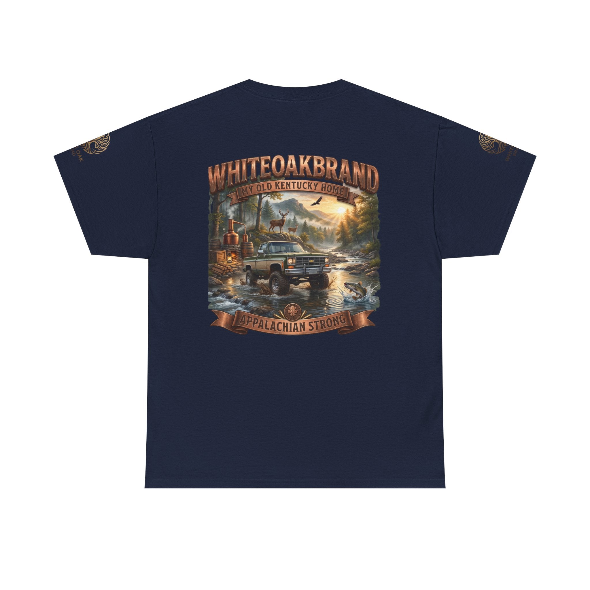 T-Shirt — White Oak Brand Appalachian Strength Graphic Tee (Truck, Mountains & River)