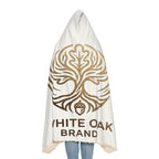 White Oak Hooded Snuggle Blanket – Cozy Branded Throw with Gold Tree Logo