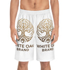 White Oak Brand Men's Board Shorts — Beach Swim Trunks with Oak Logo