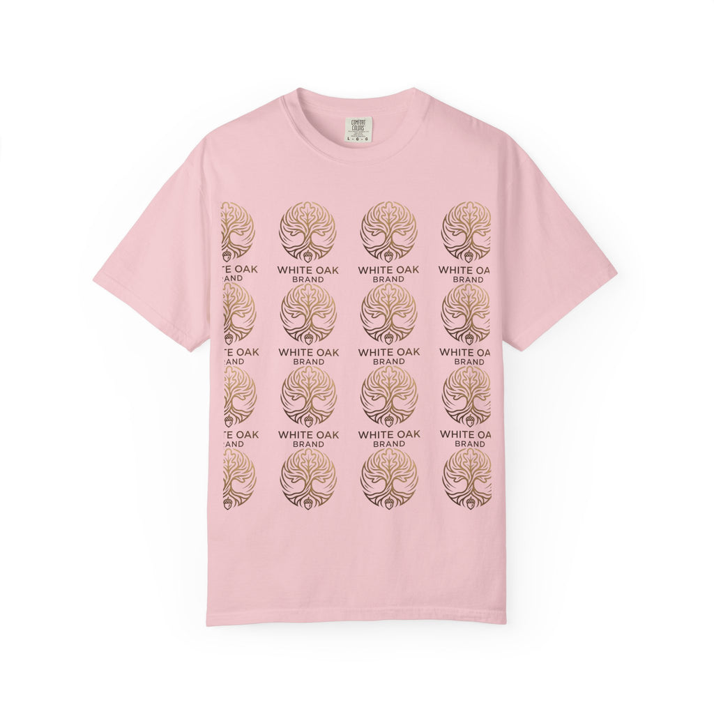 White Oak Brand Repeat Logo T-Shirt — Vintage Tree Skull Graphic Tee