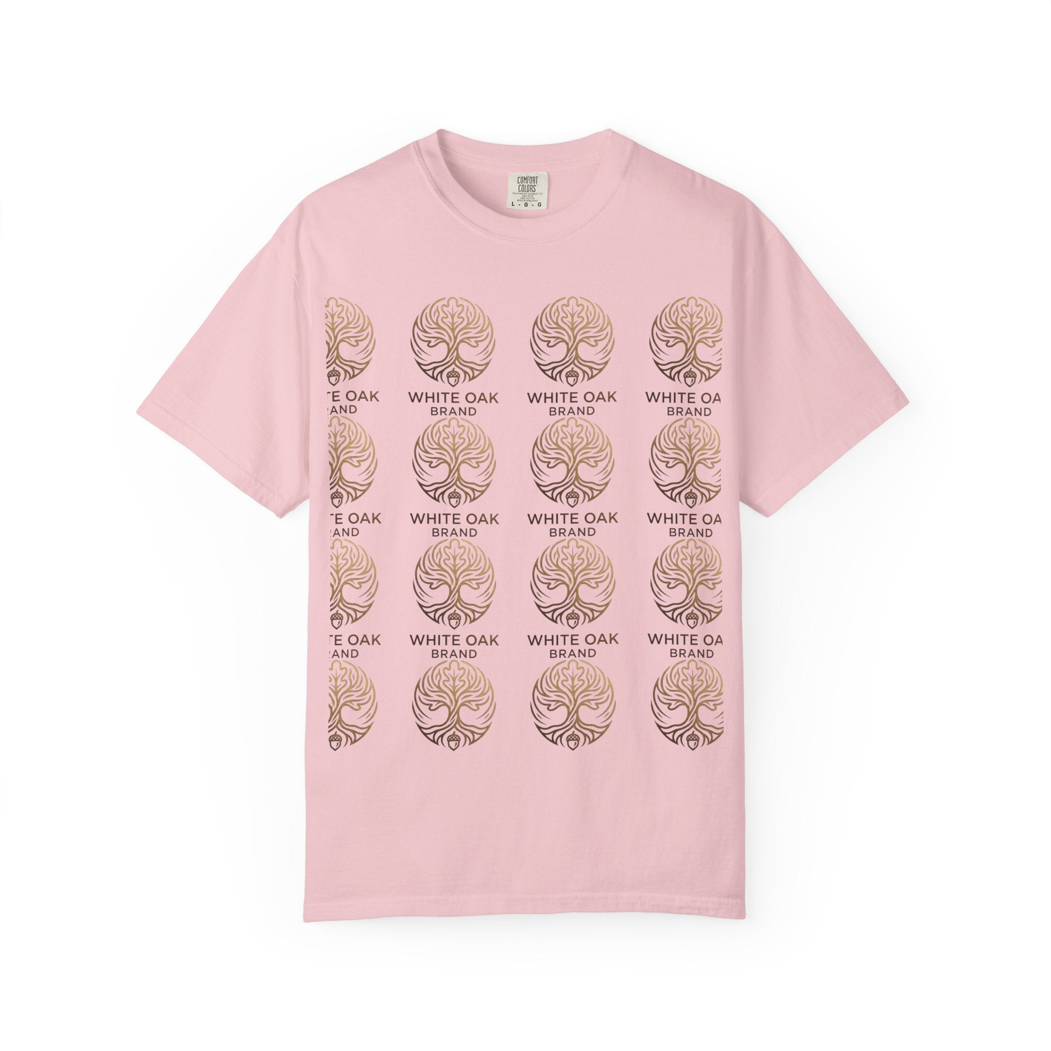 White Oak Brand Repeat Logo T-Shirt — Vintage Tree Skull Graphic Tee