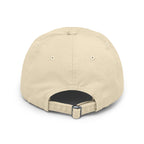 White Oak Distressed Cap — Rustic Gold Tree Logo Baseball Hat