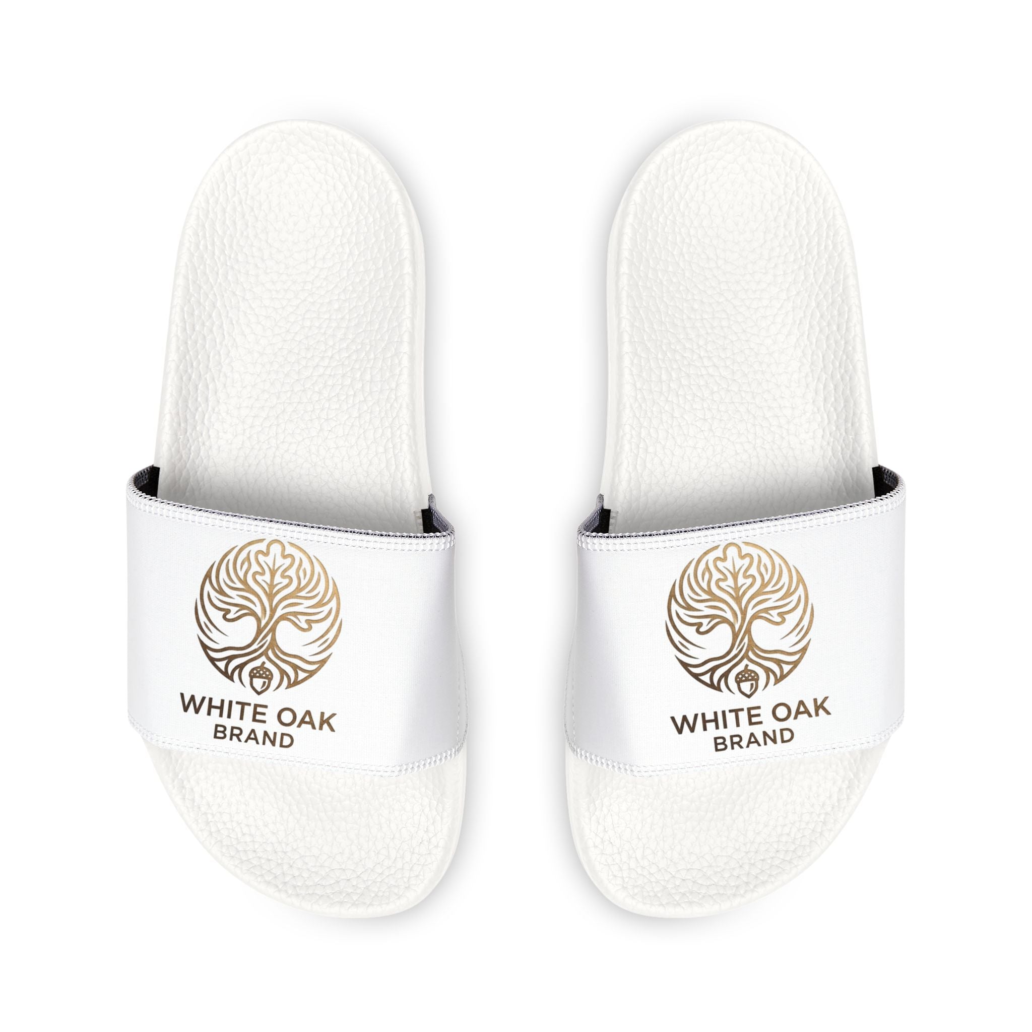 White Oak Logo Slide Sandals — Men's Removable-Strap Pool Slides