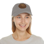 White Oak Leather Patch Dad Hat — Embossed Tree Logo Cap