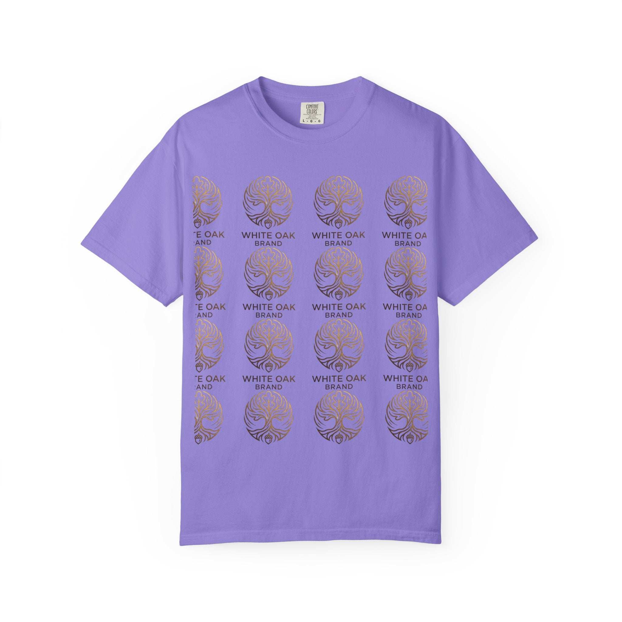 White Oak Brand Repeat Logo T-Shirt — Vintage Tree Skull Graphic Tee