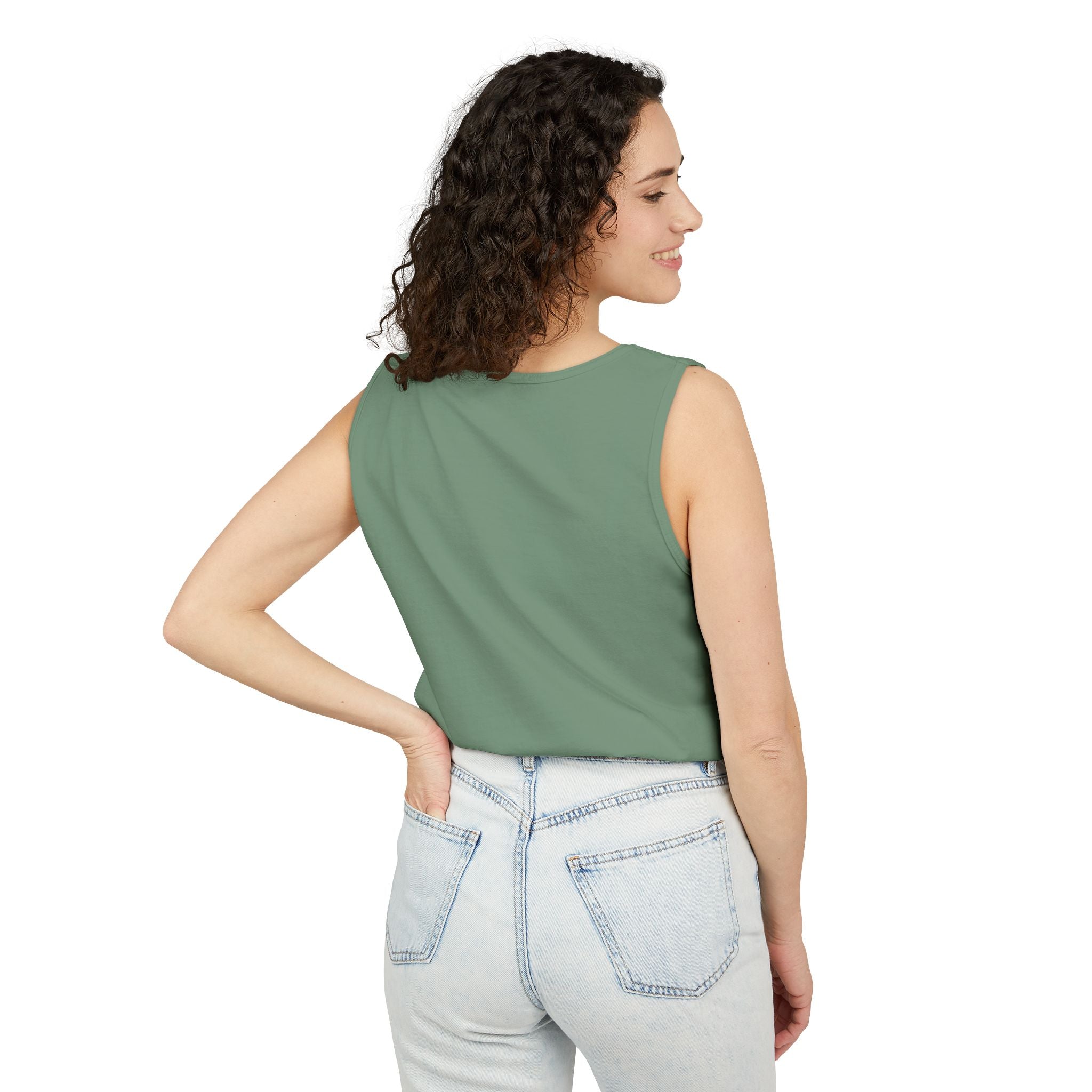 White Oak Brand Logo Tank Top — Minimal Tree Emblem Summer Tank