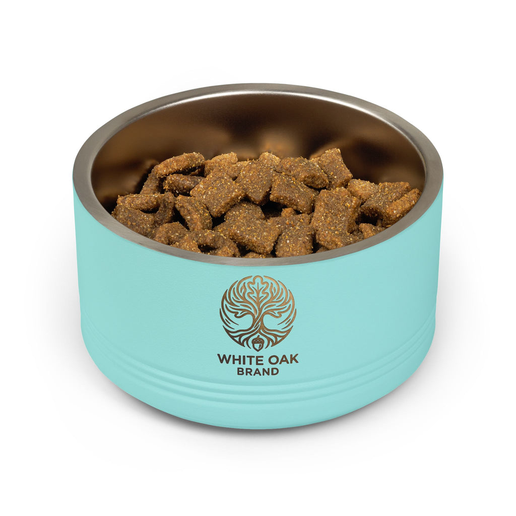 White Oak Brand Stainless Pet Bowl — 18oz Ceramic-Look Metal Dog & Cat Dish