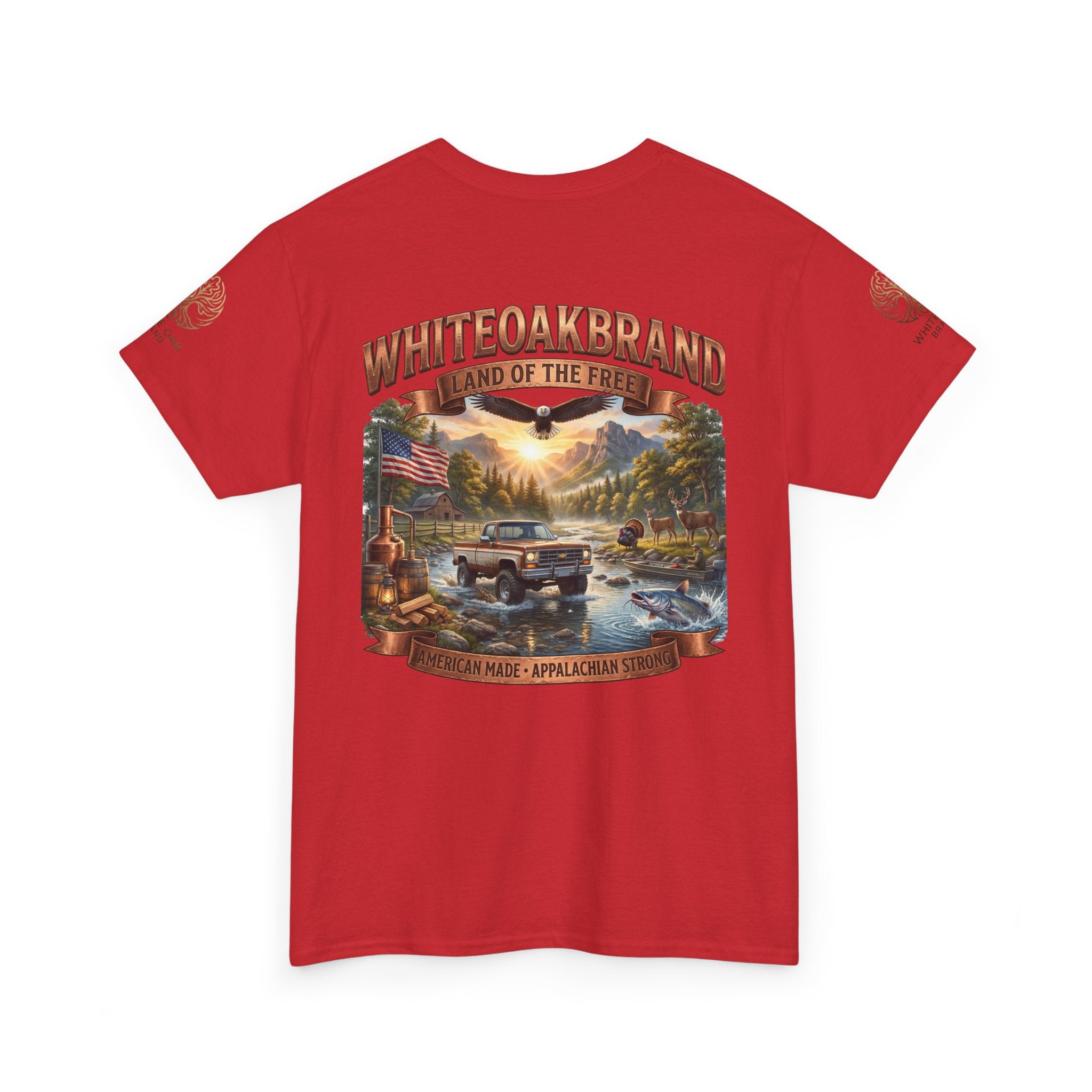 White Oak Brand 'Land of the Free' Graphic Tee — Patriotic Outdoorsman T-Shirt