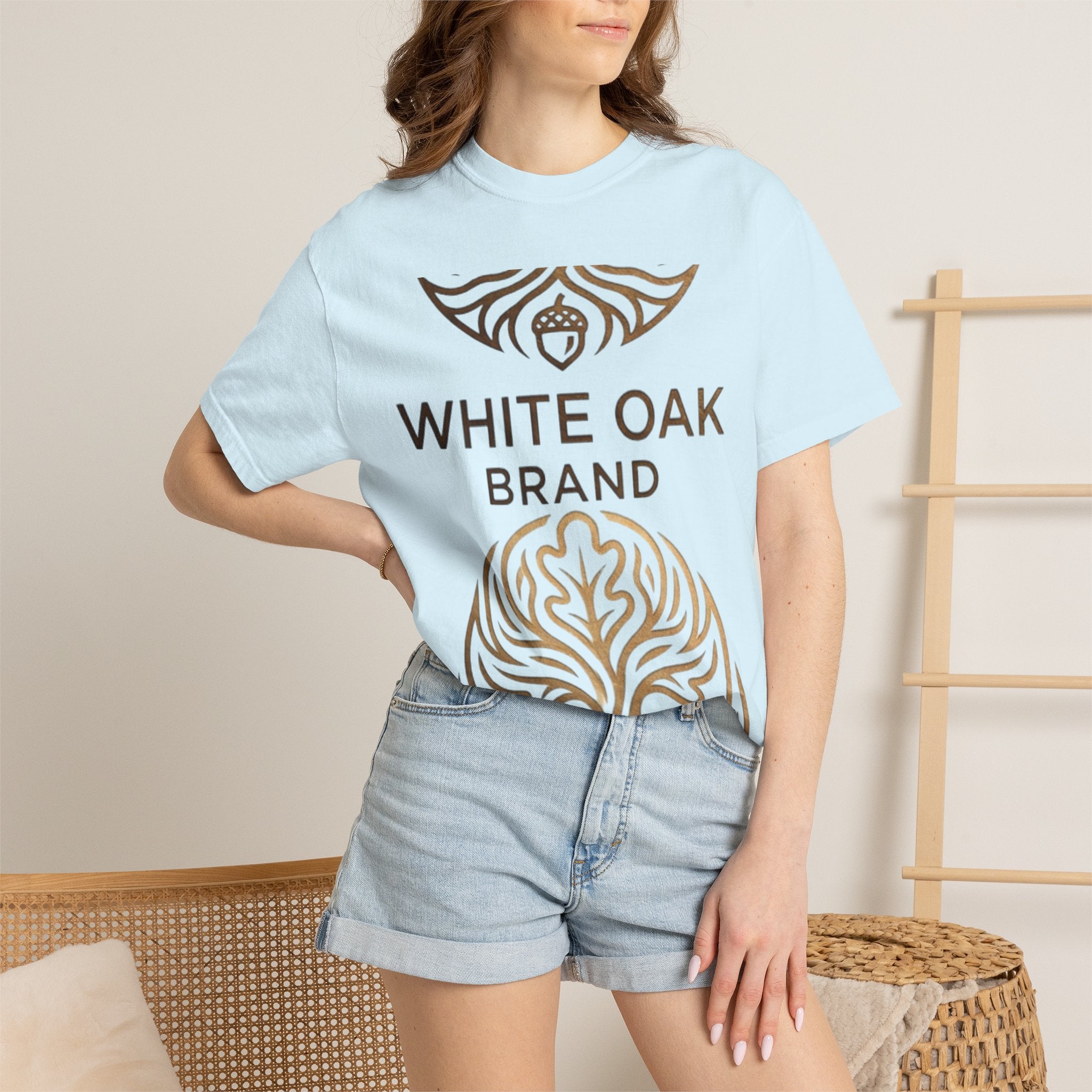 White Oak Brand Repeat Logo T-Shirt — Vintage Tree Skull Graphic Tee