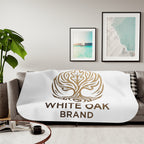 White Oak Logo Sherpa Blanket — Cozy Branded Throw for Home & Gifts