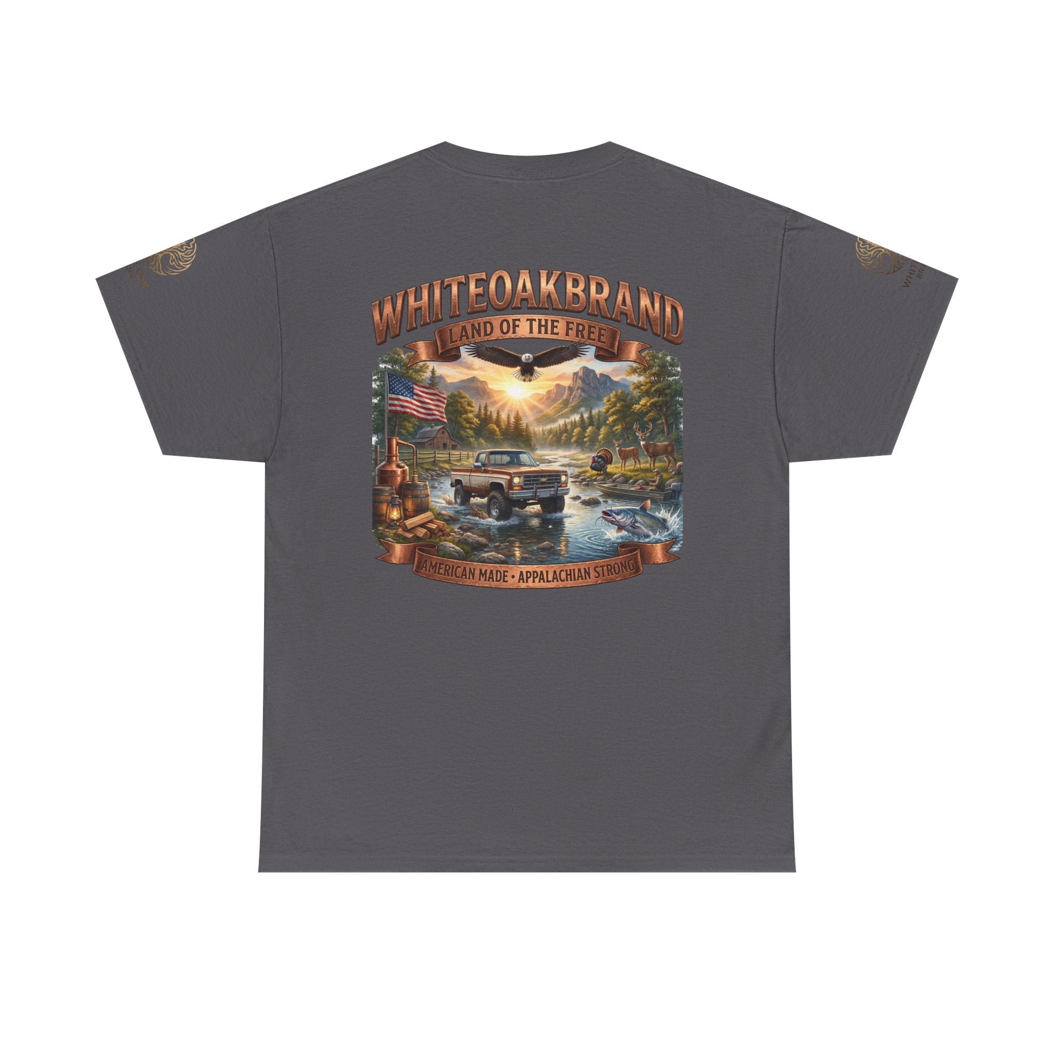 White Oak Brand 'Land of the Free' Graphic Tee — Patriotic Outdoorsman T-Shirt