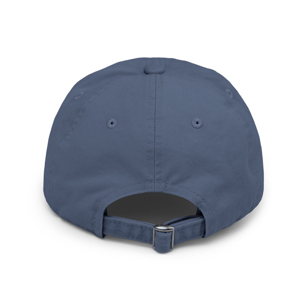 White Oak Distressed Cap — Rustic Gold Tree Logo Baseball Hat