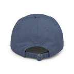 White Oak Distressed Cap — Rustic Gold Tree Logo Baseball Hat