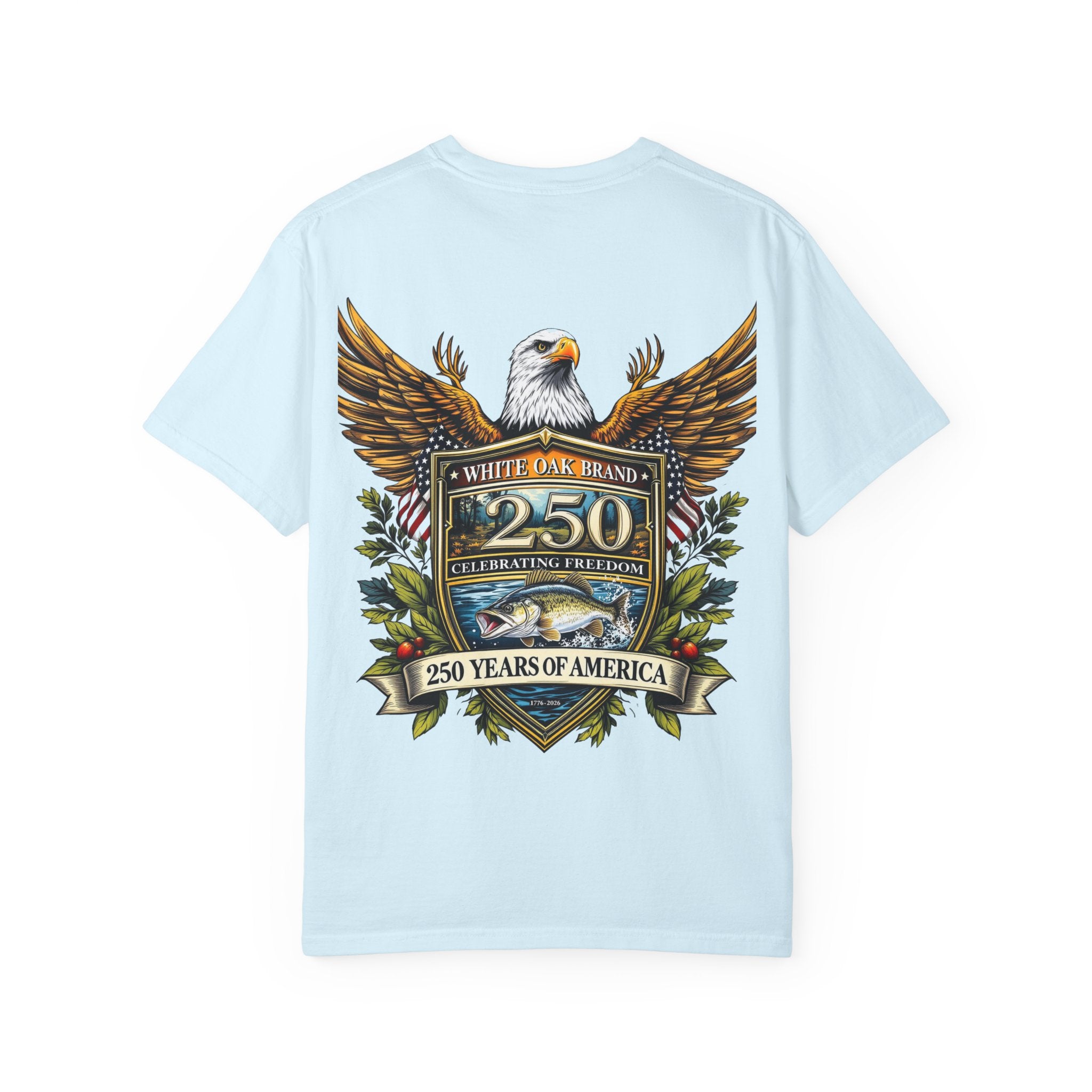 White Oak Brand Logo T-Shirt — Repeated Tree Emblem Tee