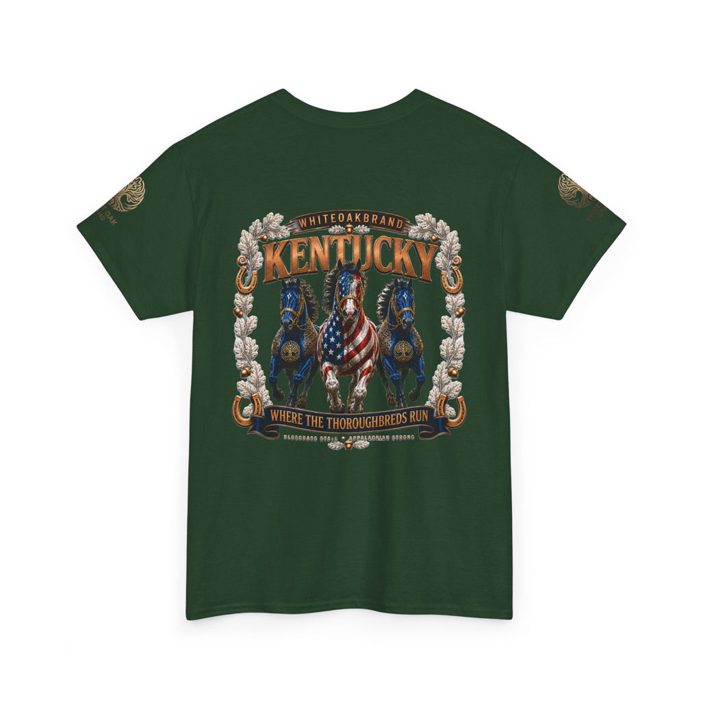 Kentucky Horse Team Graphic Tee — White Oak Bourbon Vintage-Style T-Shirt
