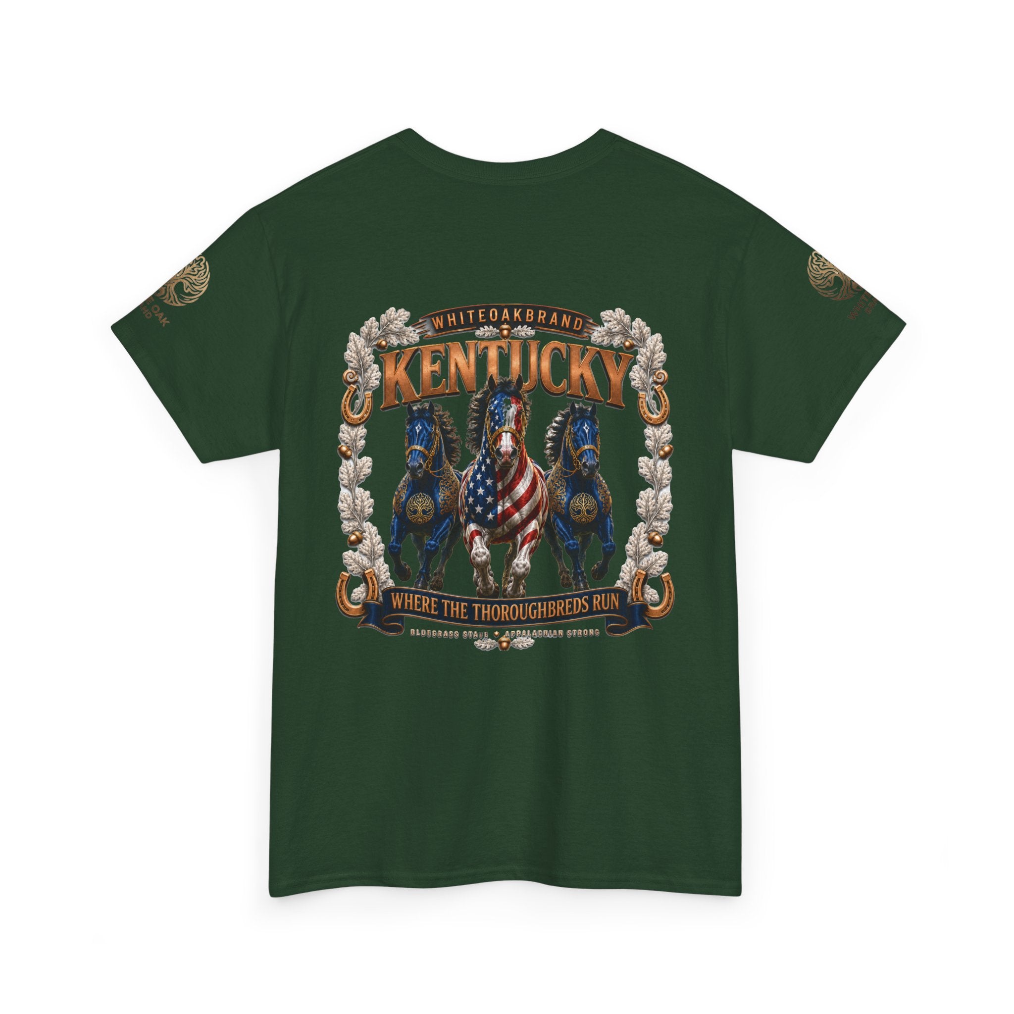 Kentucky Horse Team Graphic Tee — White Oak Bourbon Vintage-Style T-Shirt