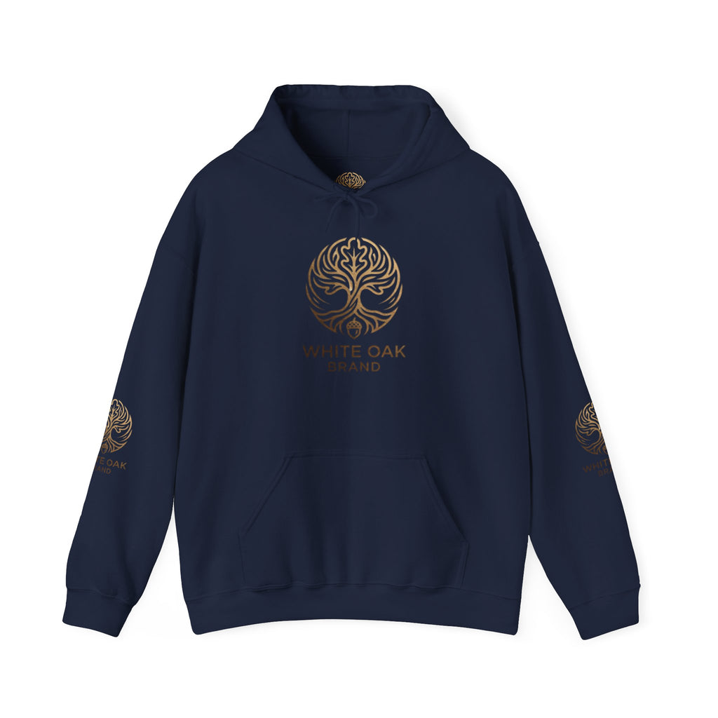 White Oak Brand Hoodie — Sunflowers, Fox & Rustic Nature Graphic