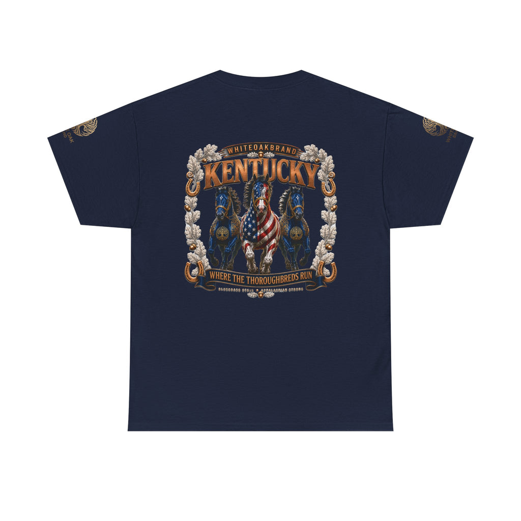 Kentucky Horse Team Graphic Tee — White Oak Bourbon Vintage-Style T-Shirt
