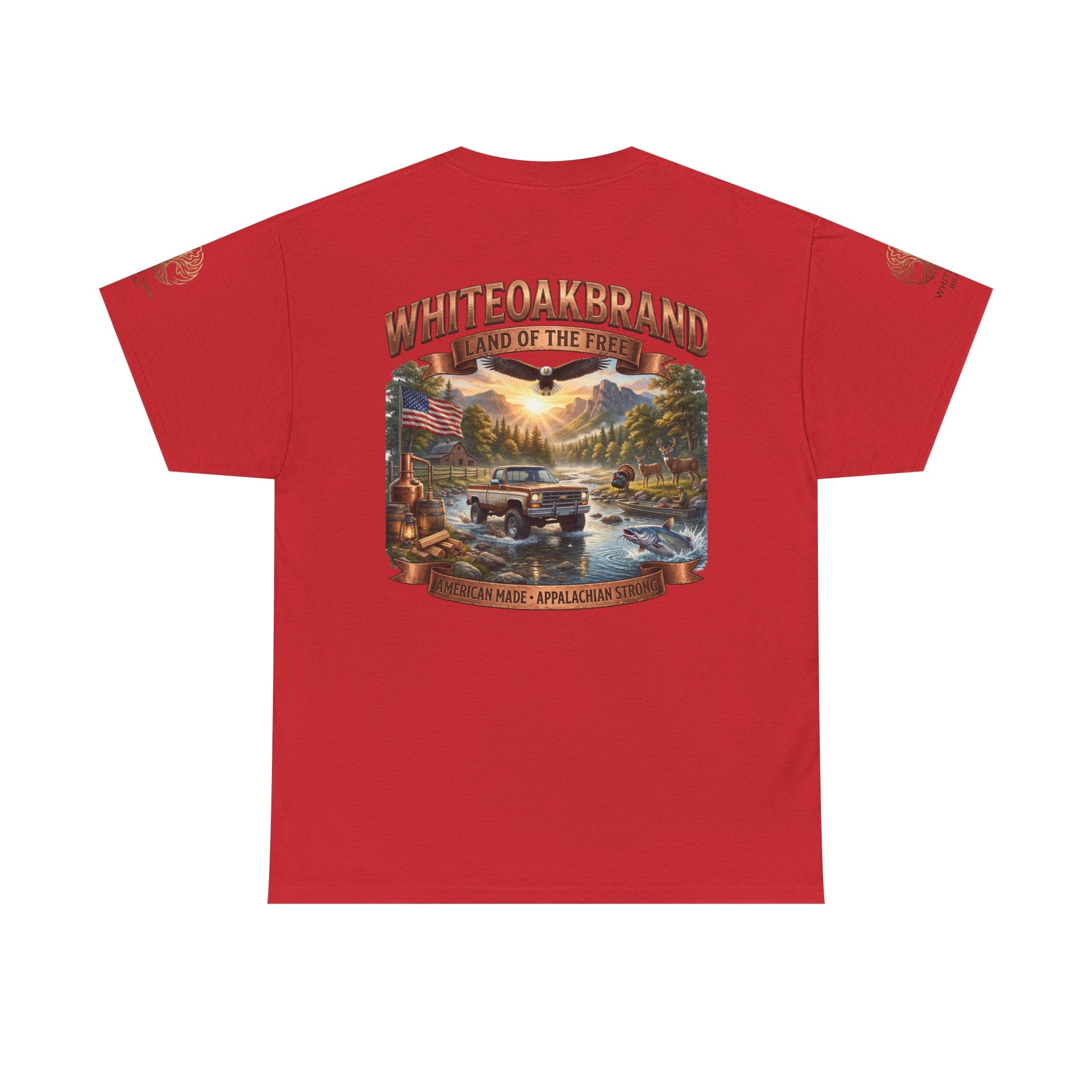 White Oak Brand 'Land of the Free' Graphic Tee — Patriotic Outdoorsman T-Shirt