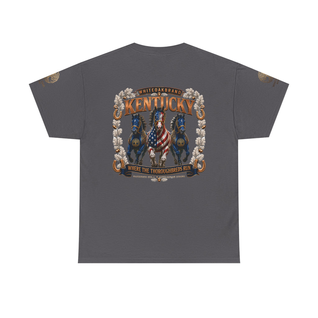 Kentucky Horse Team Graphic Tee — White Oak Bourbon Vintage-Style T-Shirt