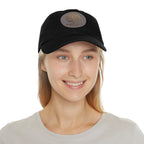 White Oak Leather Patch Dad Hat — Embossed Tree Logo Cap
