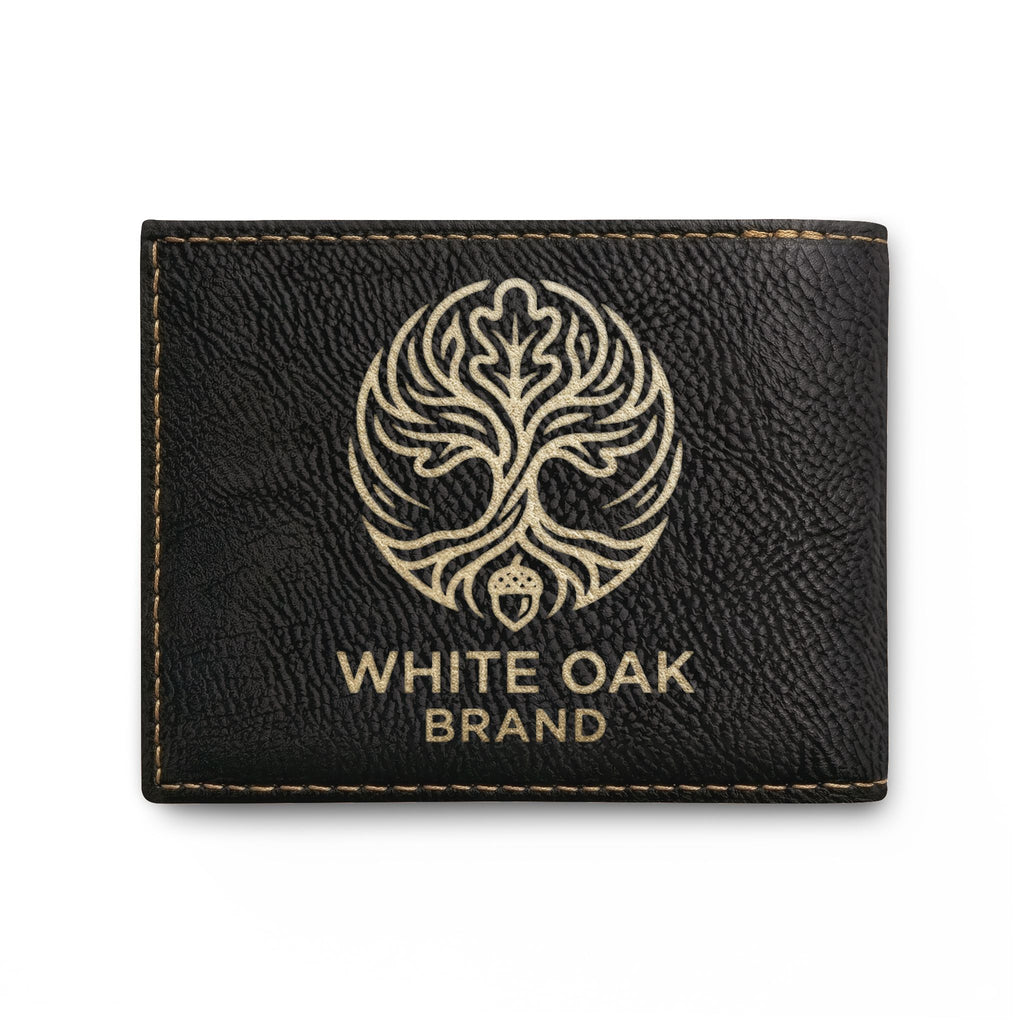 Leather Bi-Fold Wallet — White Oak Brand Tree Logo