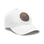White Oak Leather Patch Dad Hat — Embossed Tree Logo Cap