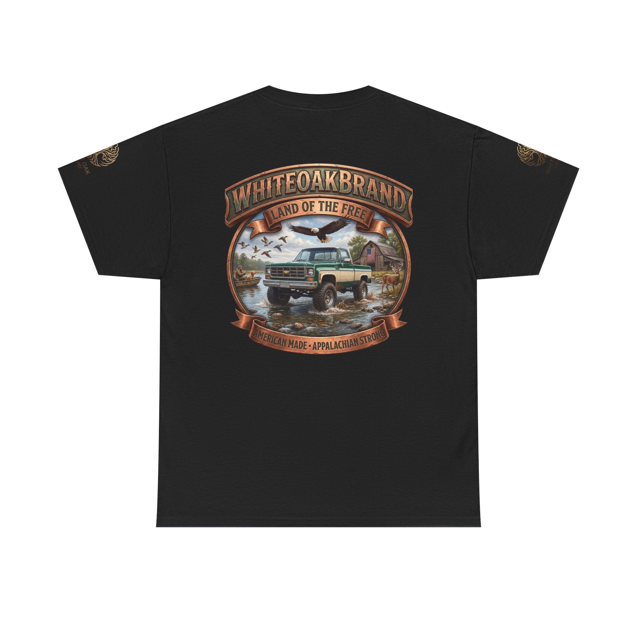 Vintage Truck Graphic Tee – WhiteOakBrand “Land of the Free” Cotton T-Shirt