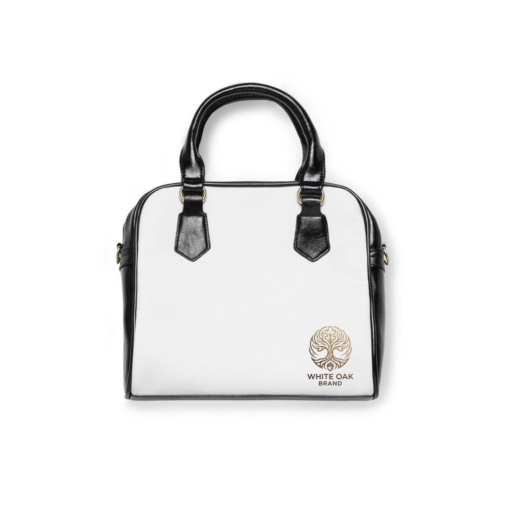 White Oak Logo Shoulder Handbag — Elegant Leather Tote Purse