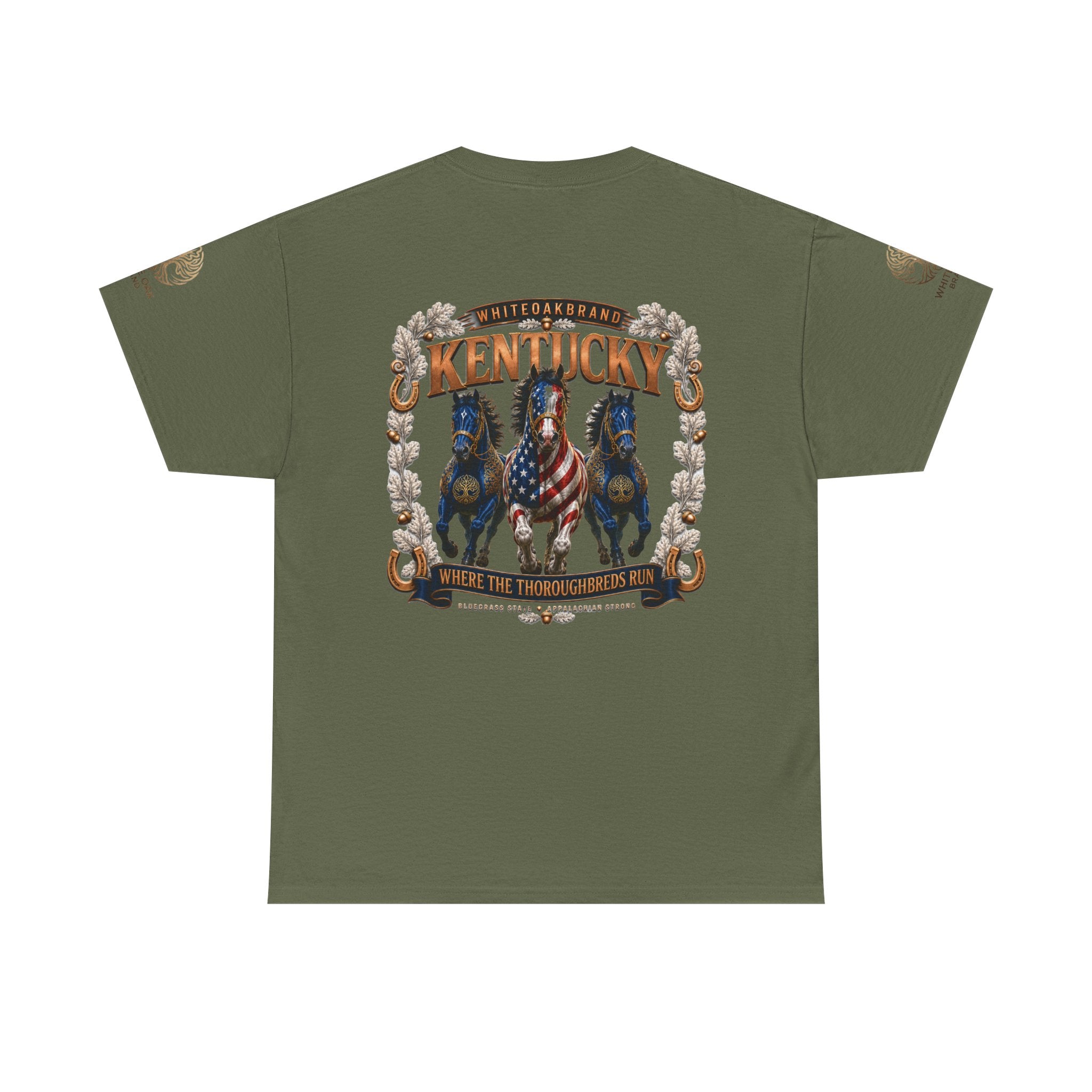 Kentucky Horse Team Graphic Tee — White Oak Bourbon Vintage-Style T-Shirt