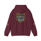 White Oak Brand Hoodie – Nature Logo Pullover with Scenic Back Emblem