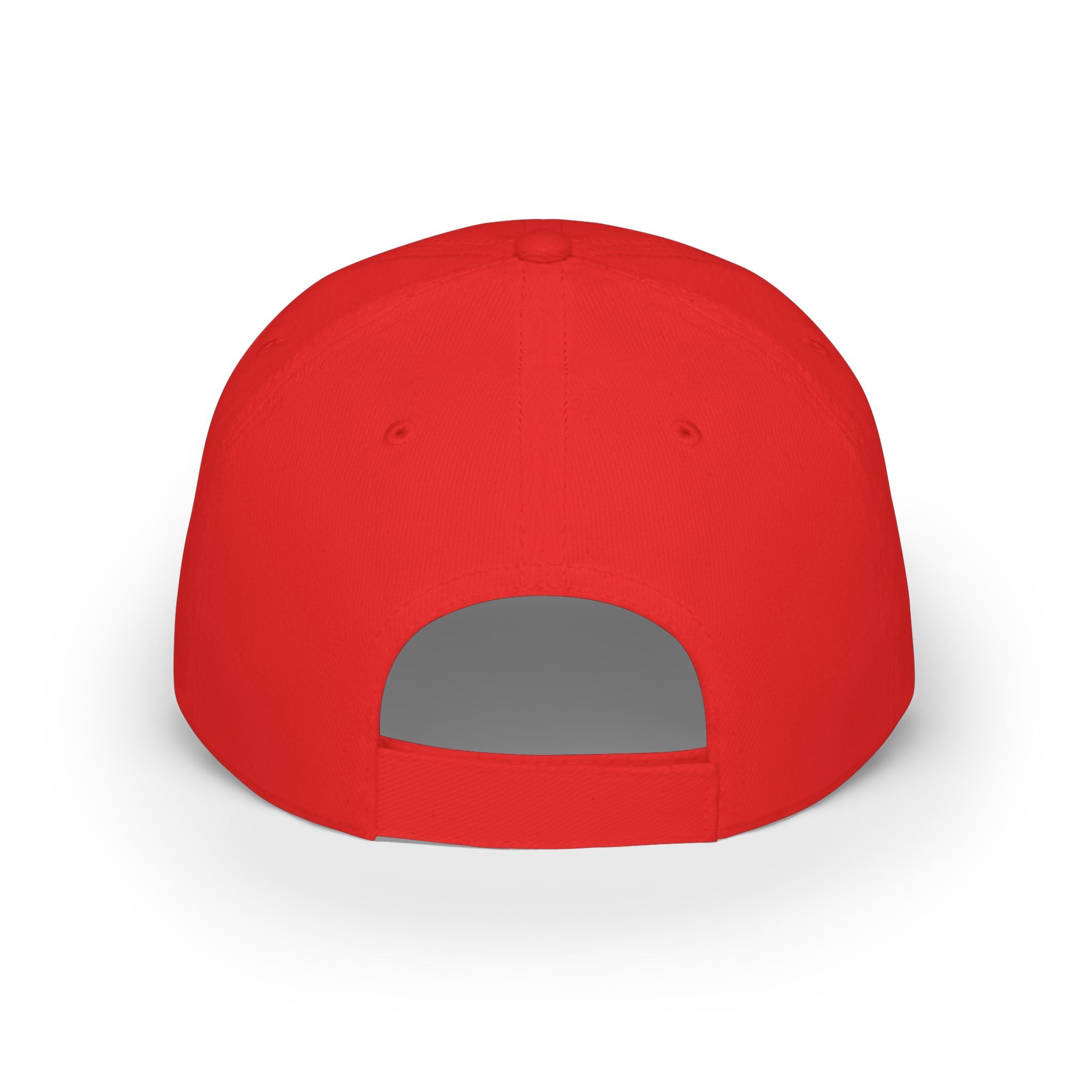 Red Low-Profile Baseball Cap — Gold White Oak Brand Tree Logo