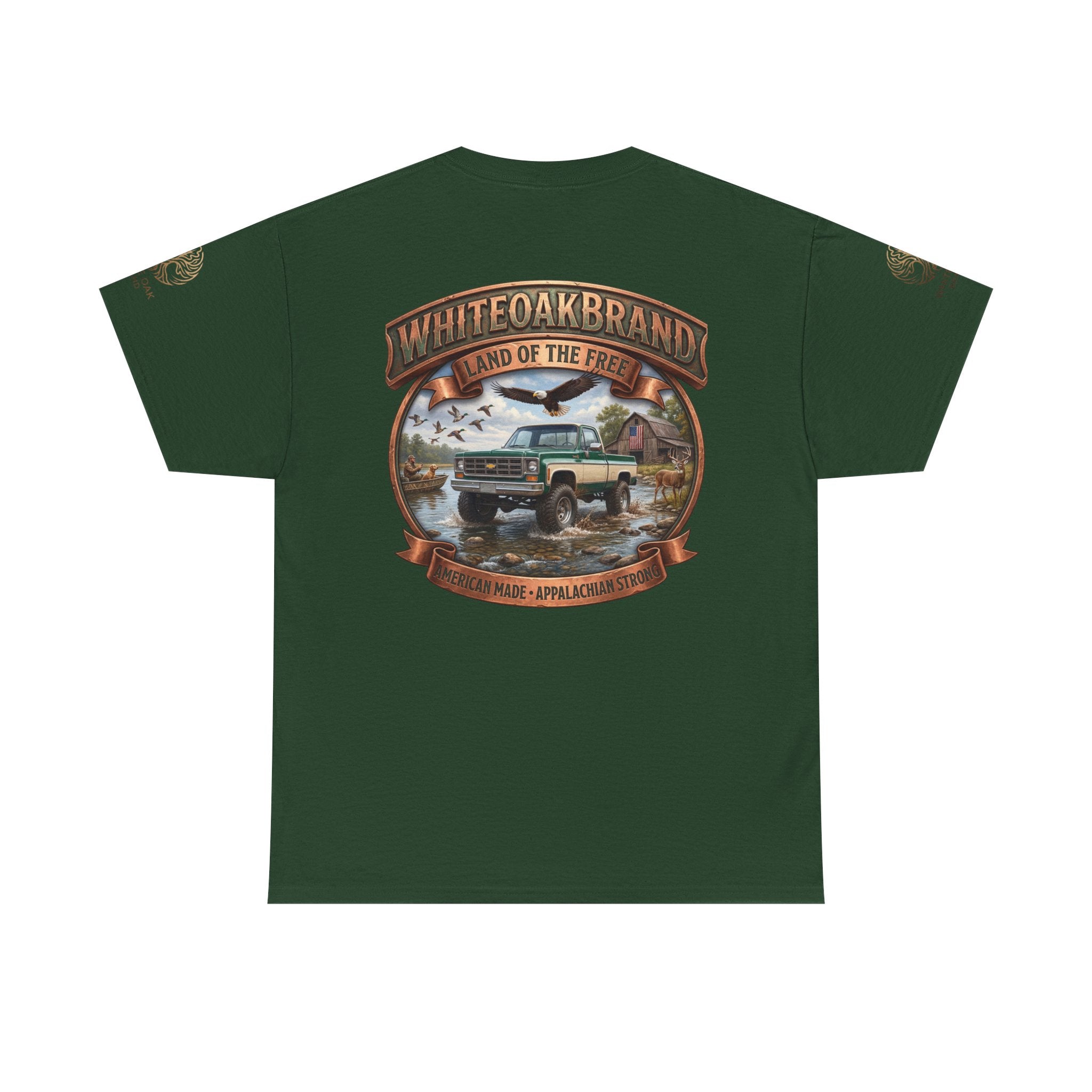 Vintage Truck Graphic Tee – WhiteOakBrand “Land of the Free” Cotton T-Shirt