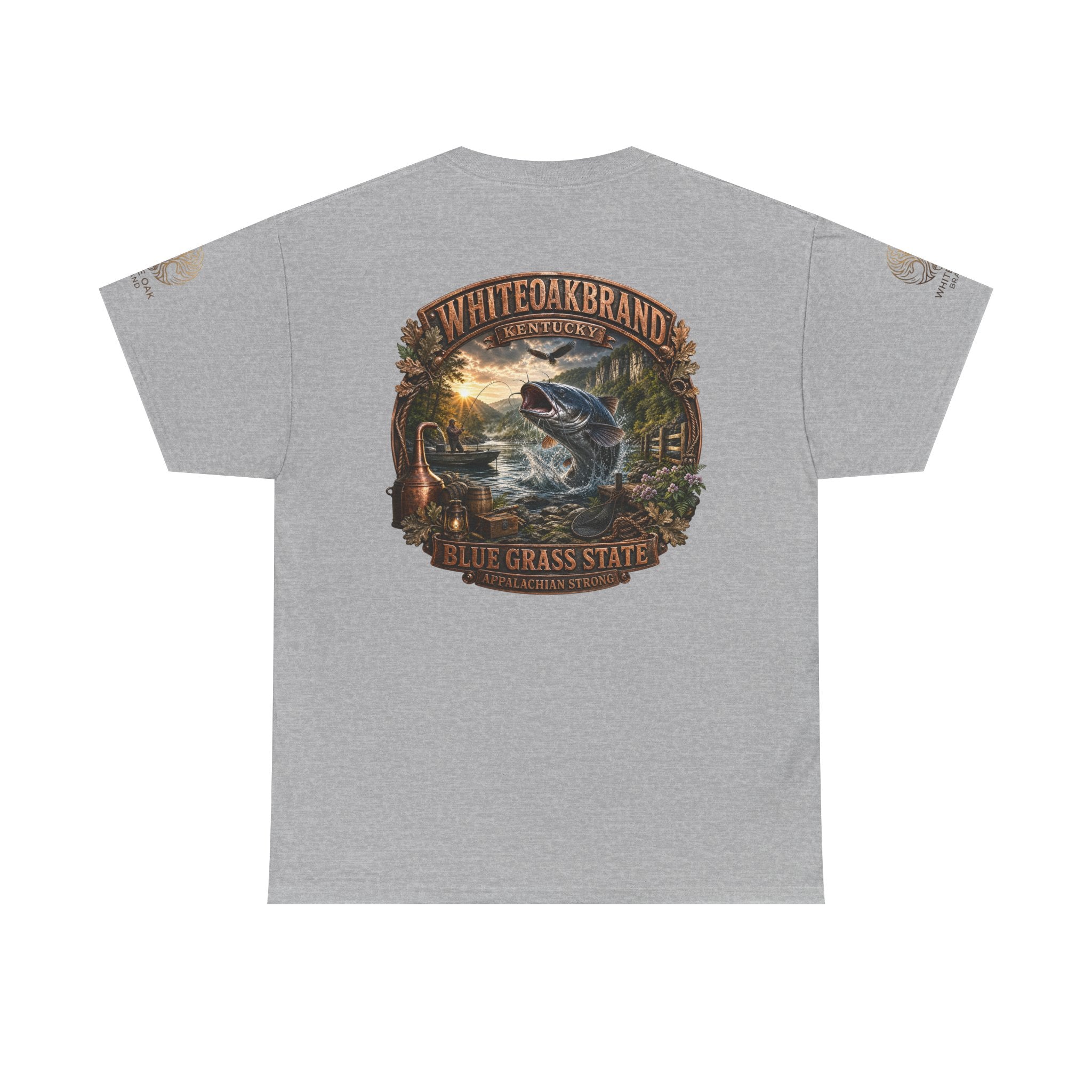 Fishing Graphic Tee — "White Oak Brand" Bluegrass State Catfish Shirt