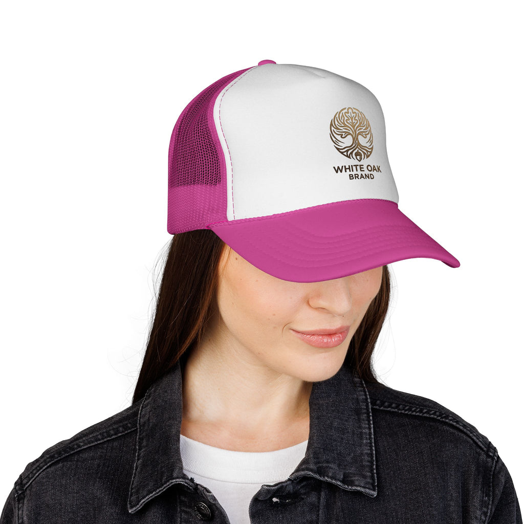 White Oak Brand Trucker Cap — Vintage Tree Logo Mesh Hat