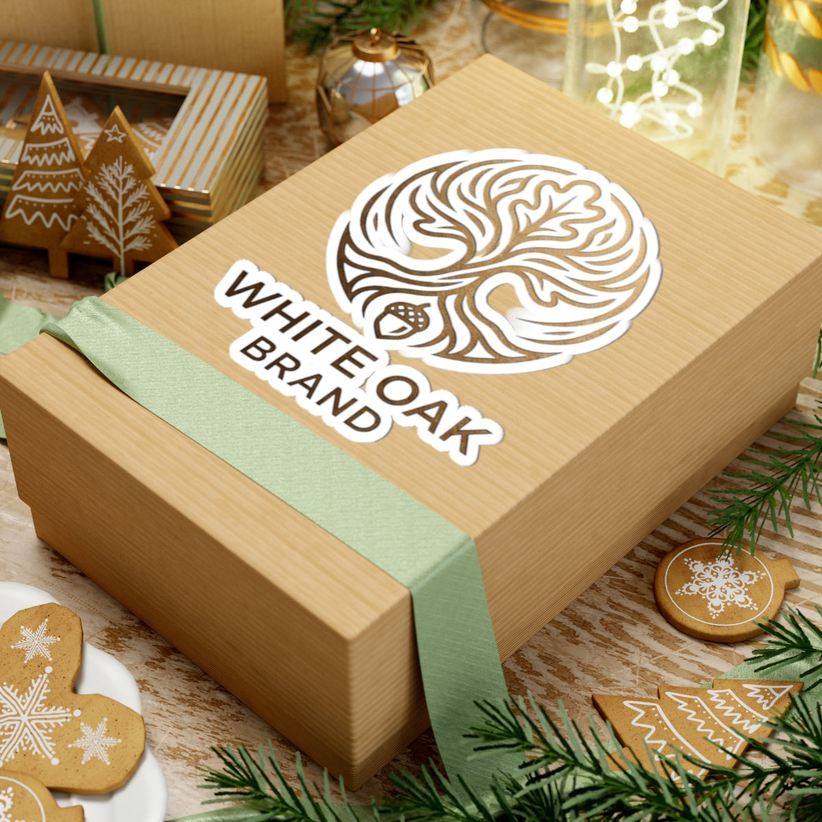 White Oak Brand Kiss-Cut Sticker — Gold Tree Logo Decal