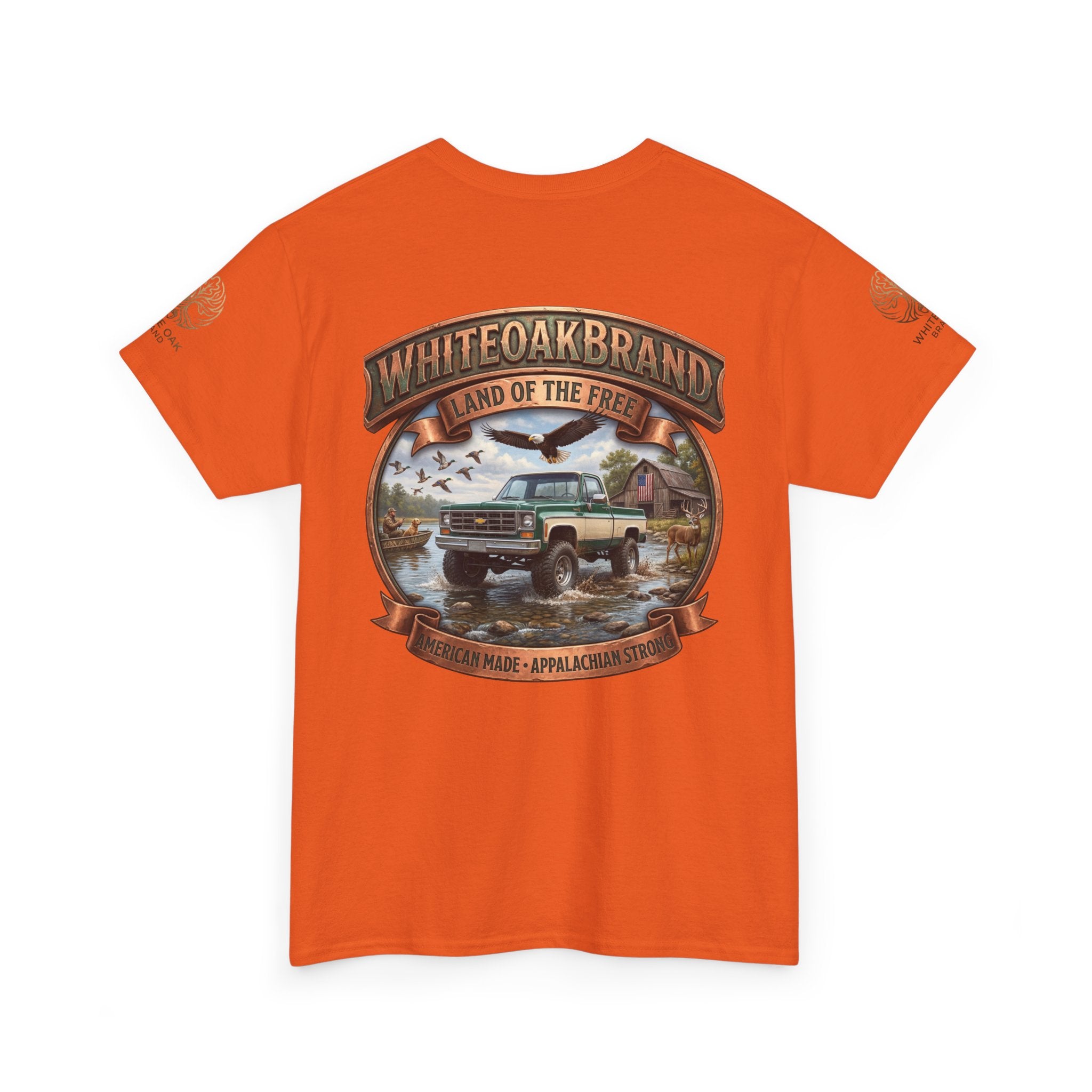 Vintage Truck Graphic Tee – WhiteOakBrand “Land of the Free” Cotton T-Shirt