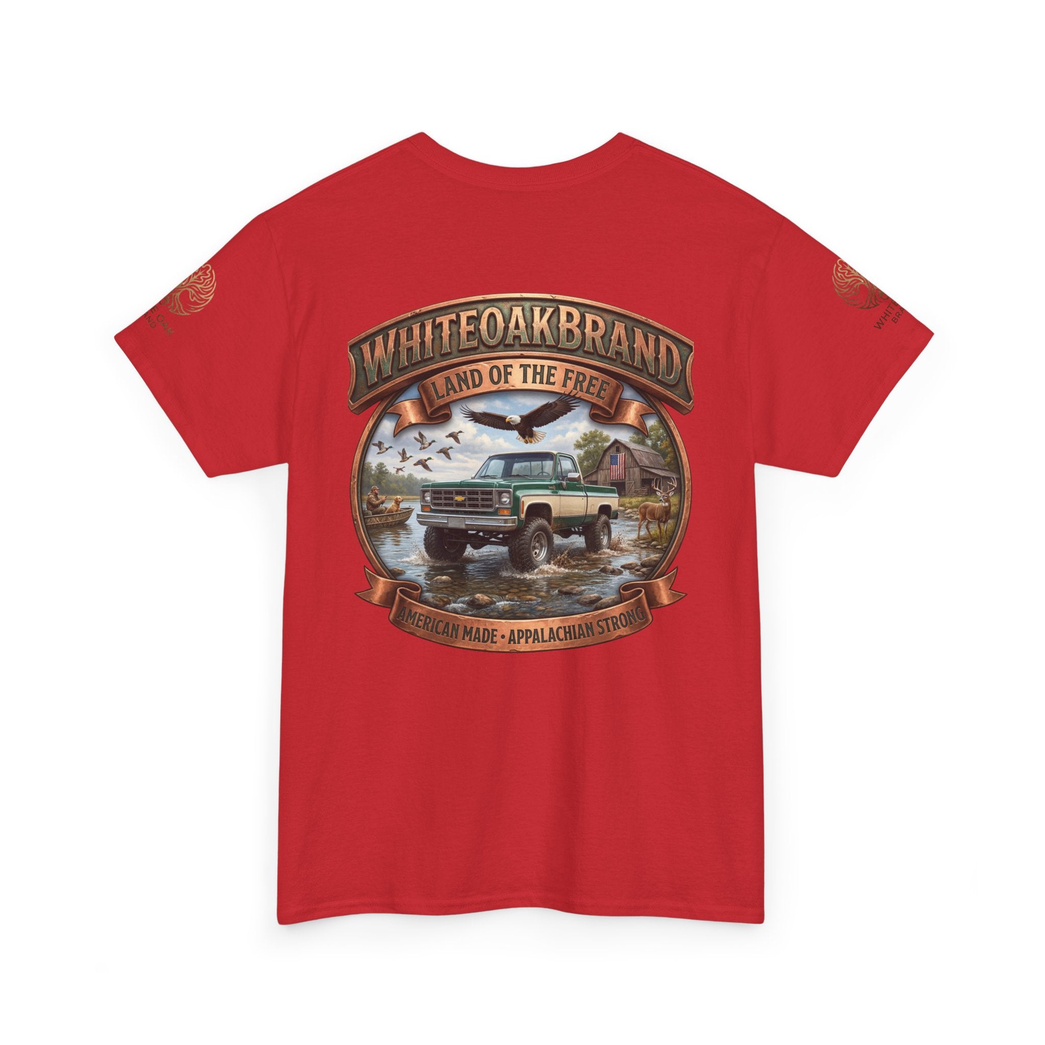 Vintage Truck Graphic Tee – WhiteOakBrand “Land of the Free” Cotton T-Shirt