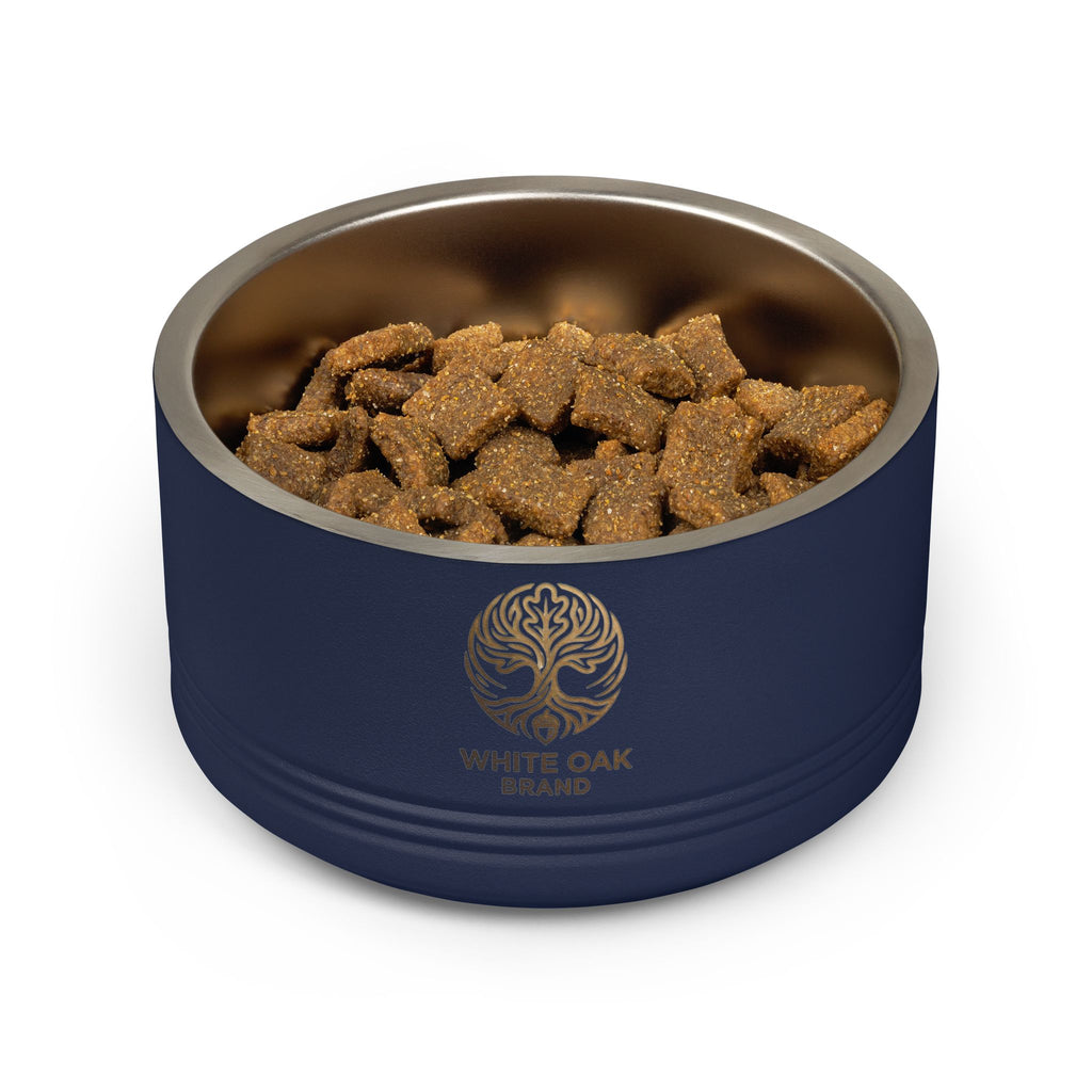 White Oak Brand Stainless Pet Bowl — 18oz Ceramic-Look Metal Dog & Cat Dish